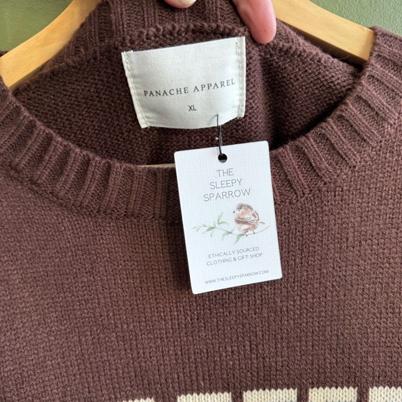 NWT Coffee Weather Knit Sweater Panache Brown Tan - Size XL - Picture 9 of 10